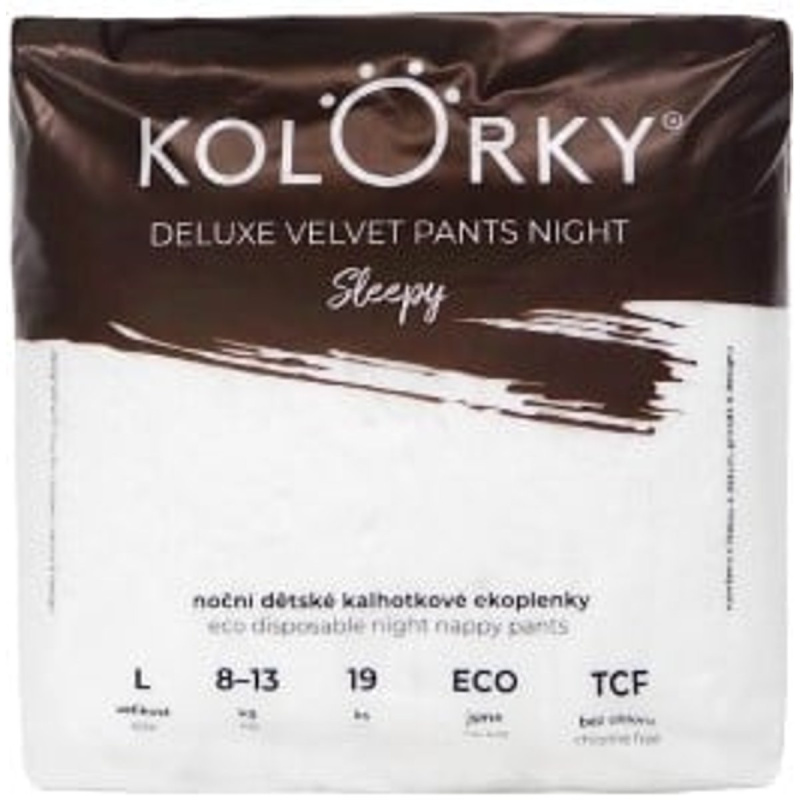 Kolorky EKO Noční jednorázové plenkové kalhotky deluxe velvet L Sleepy (8–13 kg)