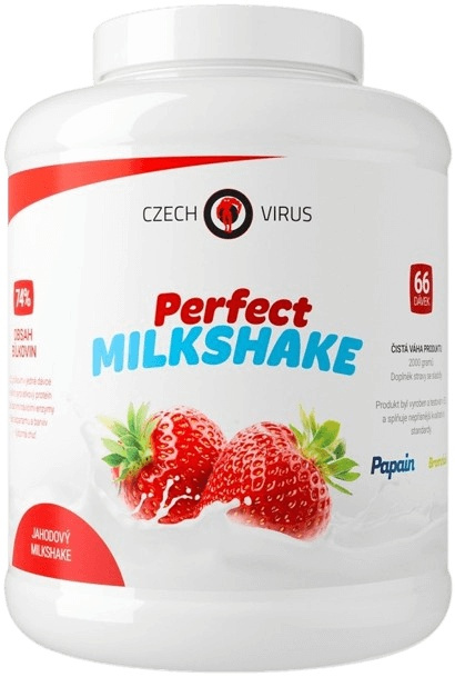 Czech Virus Perfect Milkshake 2000 g - Jahodový milkshake