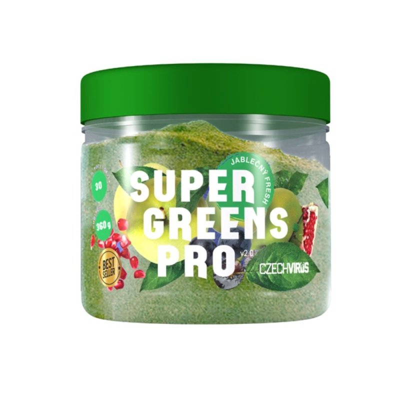 Czech Virus Super Greens PRO 360 g Příchuť: Jablečný fresh