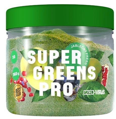 Czech Virus Super Greens PRO 360 g Příchuť: Jablečný fresh