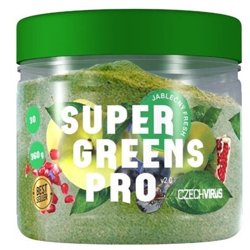 Czech Virus Super Greens PRO 360 g Příchuť: Jablečný fresh