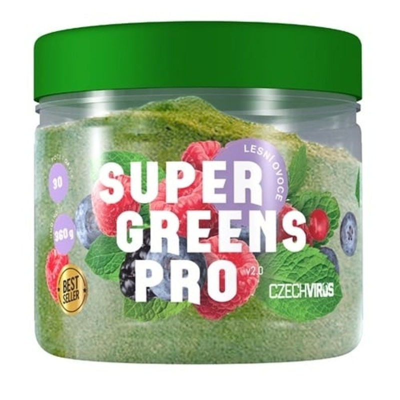Czech Virus Super Greens PRO 360 g Příchuť: Lesní ovoce