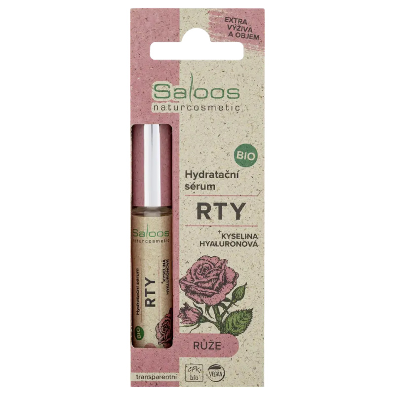 Hydratační sérum na rty Růže BIO SALOOS Naturcosmetics 7ml