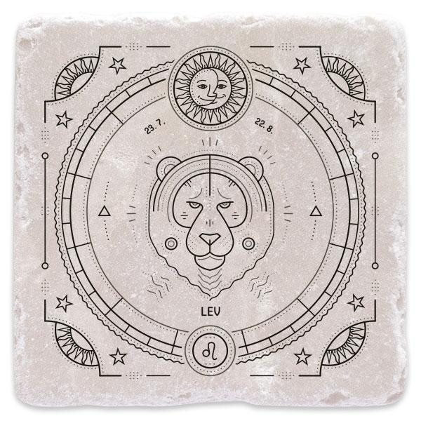 Mramorový tácek - znamení zvěrokruhu, lev
