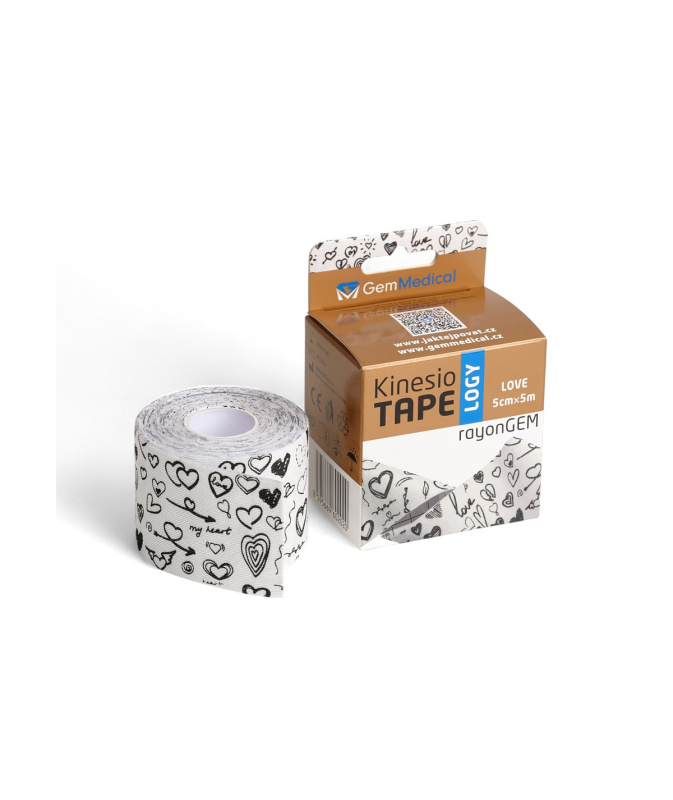 GM rayon kinesiology tape hedvábný 5 cm x 5 m love