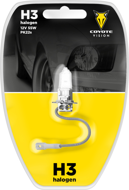 Žárovka 12V H3 55W Coyote Vision Blistr