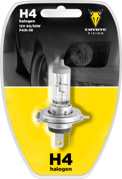 Žárovka 12V H4 60/55W Coyote Vision Blistr
