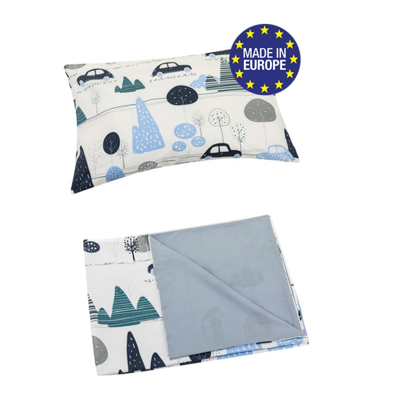 Bomimi Povlečení120x90 (peřinka + polštářek) Autíčka - modrá