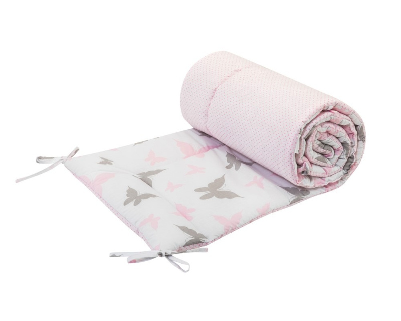 Bomimi Mantinel do postýlky 180 cm - Motýlci - Růžová