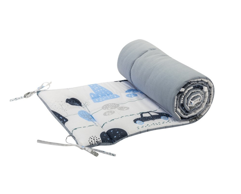 Bomimi Mantinel do postýlky 180 cm - Autíčka - Modrá