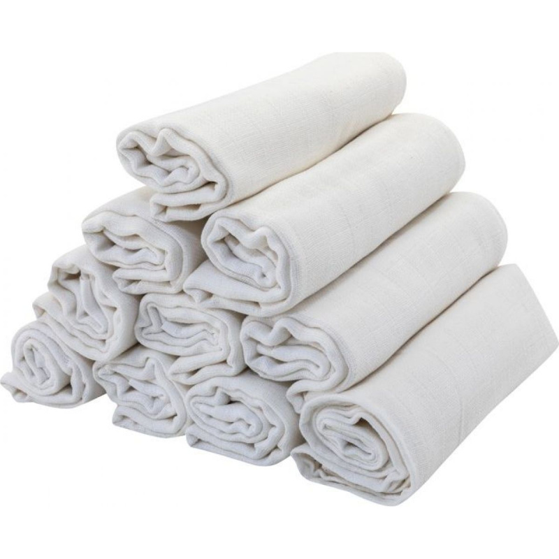 Pleny bavlna Standard 110 g/m2 80x70 cm, bílé, 10 ks