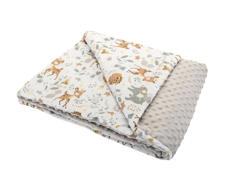 Bomimi Deka minky 100 x 75 cm lesní zvířátka, béžová