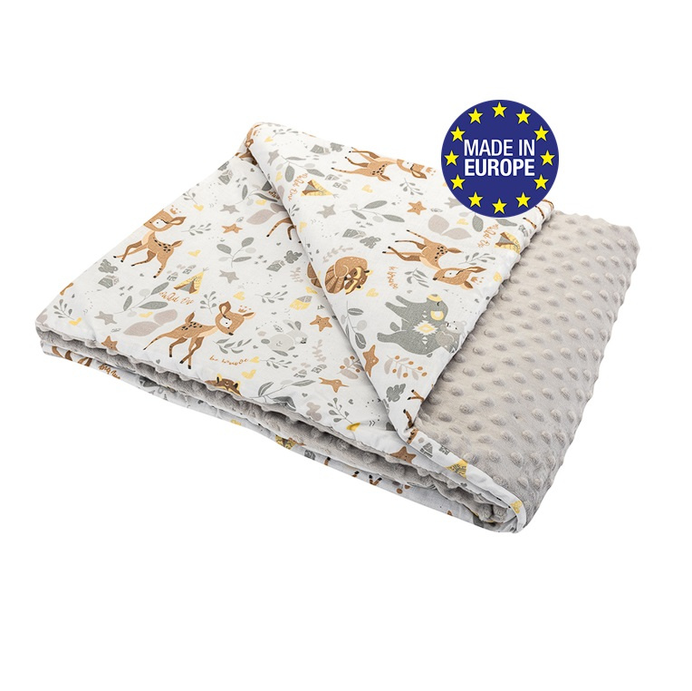 Bomimi Deka minky 100 x 75 cm lesní zvířátka, béžová