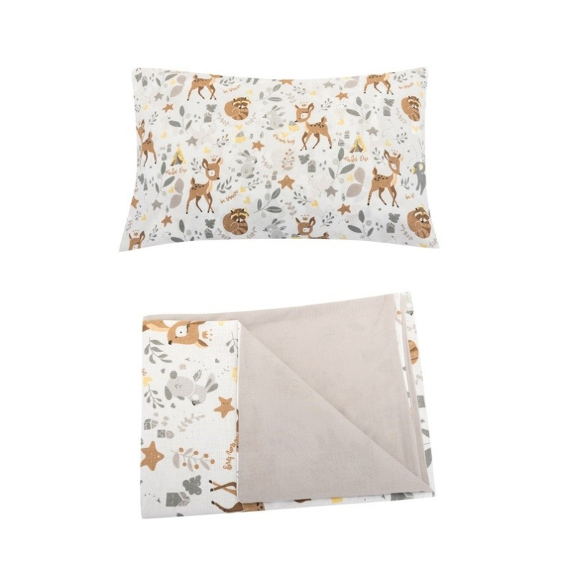 Bomimi Povlečení 120x90 (peřinka + polštářek) Lesní zvířátka - Béžová