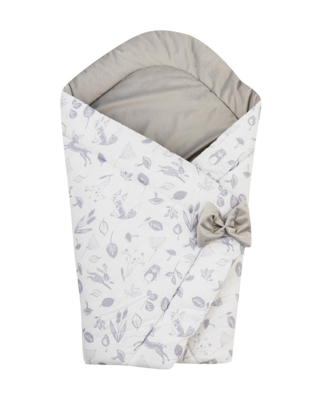 Bomimi Rychlozavinovačka oboustranná VELVET lesní zvířátka, šedá