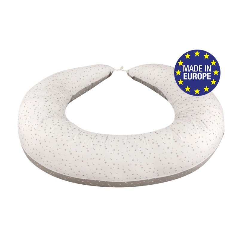 Bomimi ABRA Multifunkční polštář XXL, hvězdičky bílá/šedá