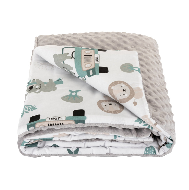 Bomimi Deka Minky 100 x 75 cm pojízdná zoo šedá