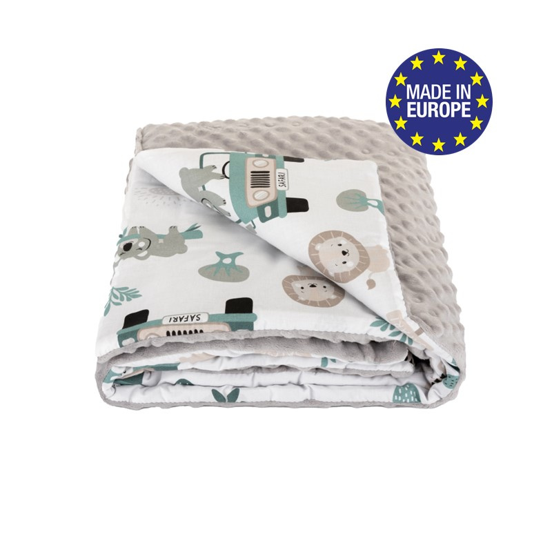 Bomimi Deka Minky 100 x 75 cm pojízdná zoo šedá