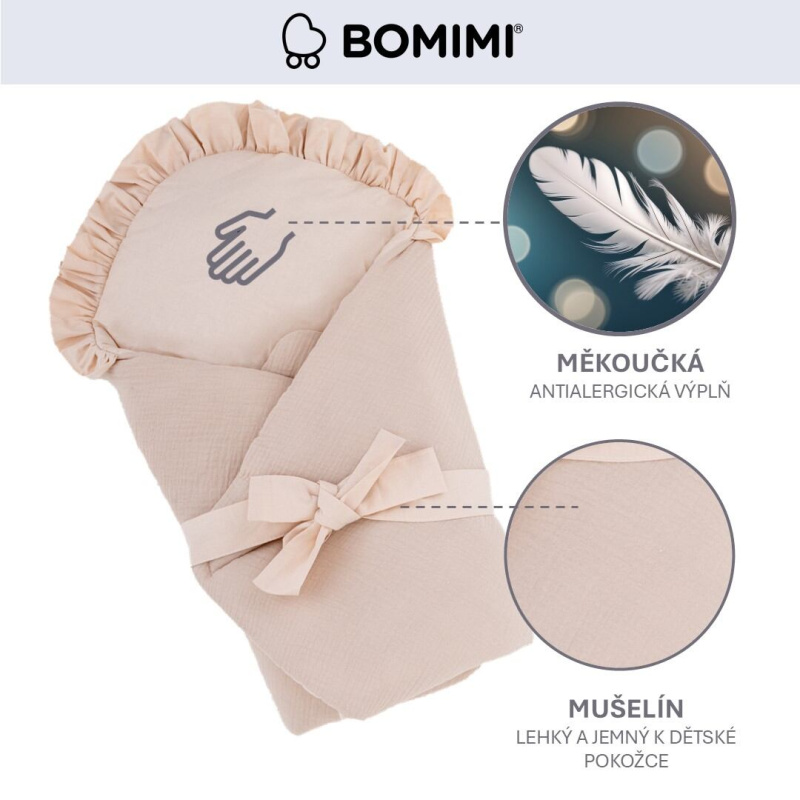 Bomimi Rychlozavinovačka s volánkem, mušelín, blossom