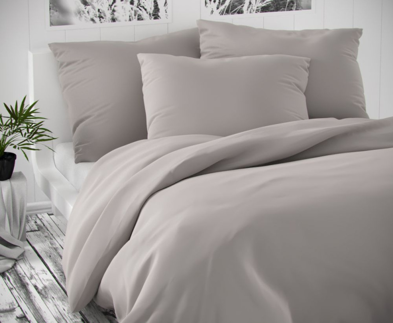 Kvalitex Saténové povlečení LUXURY COLLECTION 140x200, 70x90cm světle šedé
