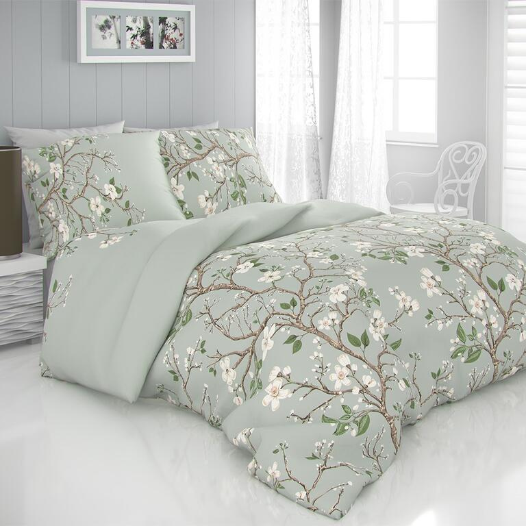 Kvalitex Saténové povlečení LUXURY COLLECTION 140x200, 70x90cm JARO zelené