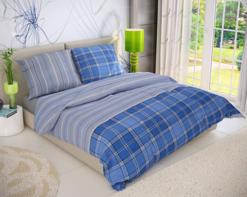 Kvalitex Klasické ložní bavlněné povlečení DELUX 140x200, 70x90cm CAMPUS modrý