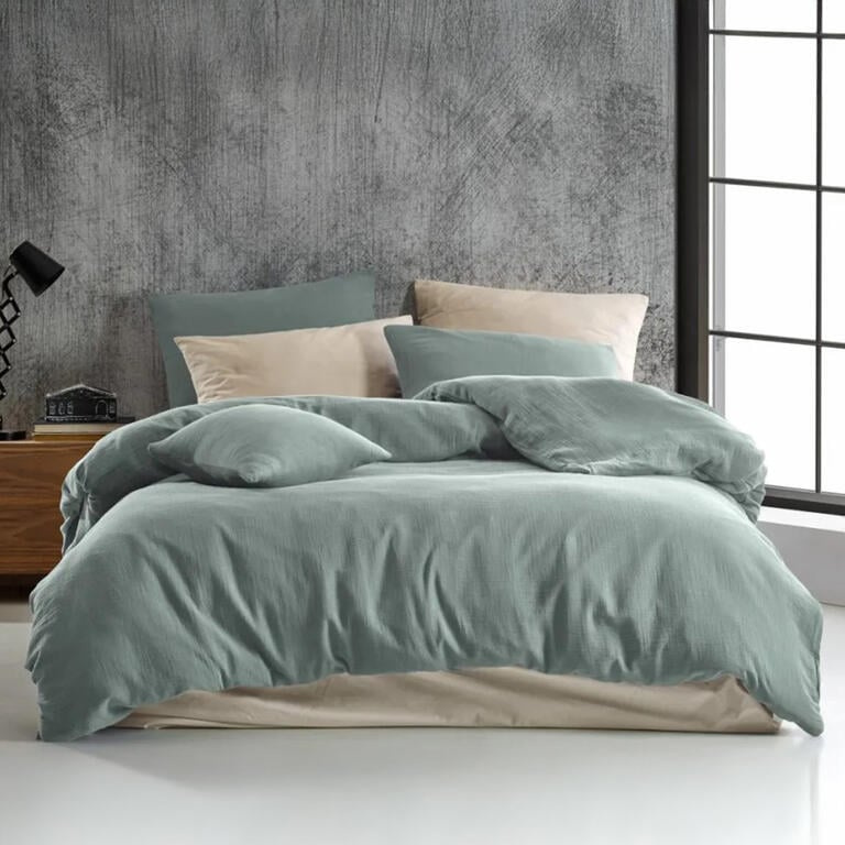 Mušelínové ložní povlečení světle zelené