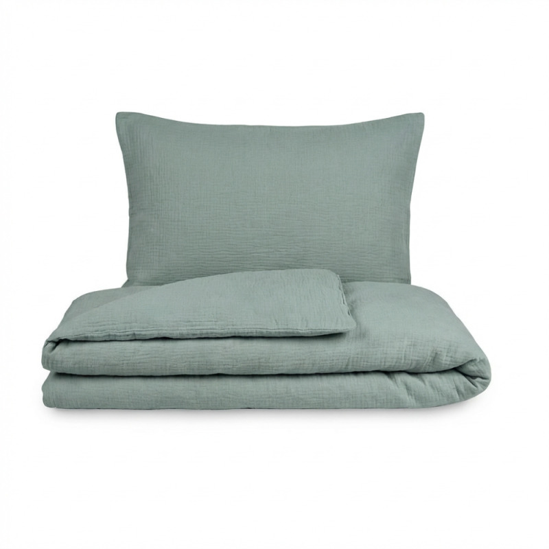 TOP Mušelínové povlečení 140x220+70x90 Světle zelené