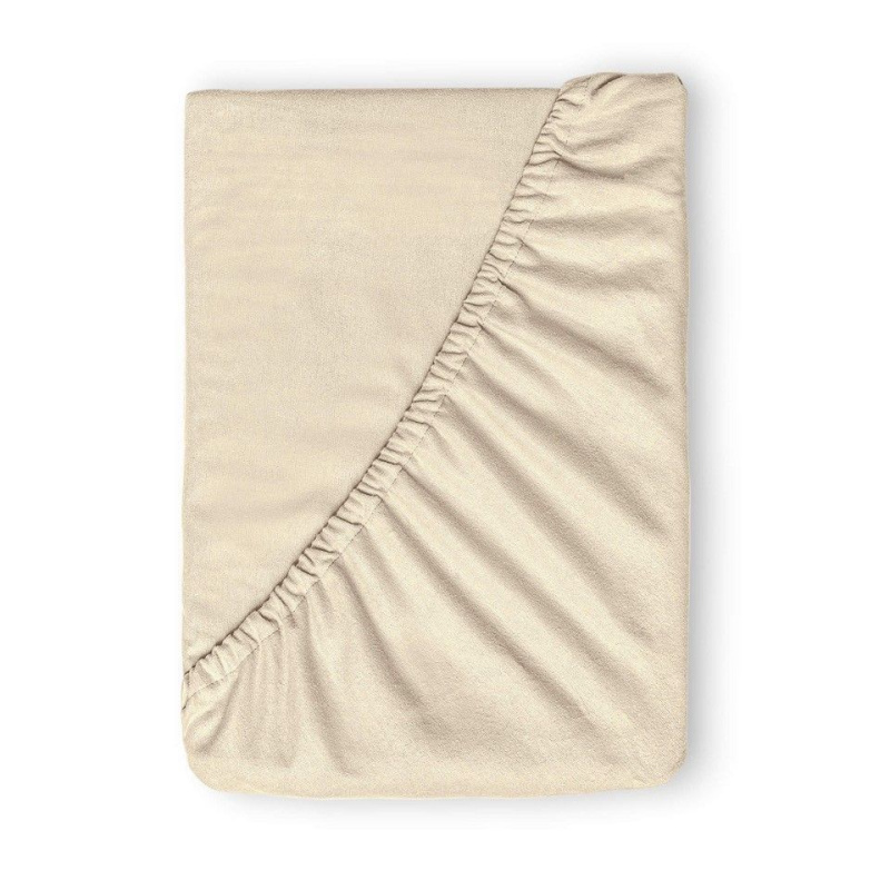 Kvalitex Flanelové napínací prostěradlo 90x200cm světle béžové