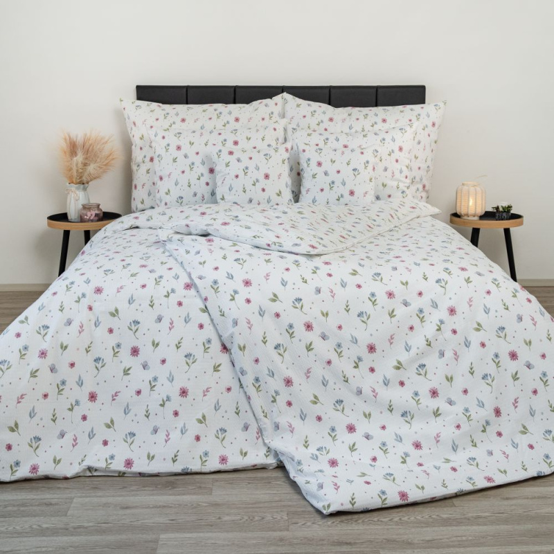 Kvalitex Prodloužené krepové povlečení 140x220, 70x90cm Letní louka