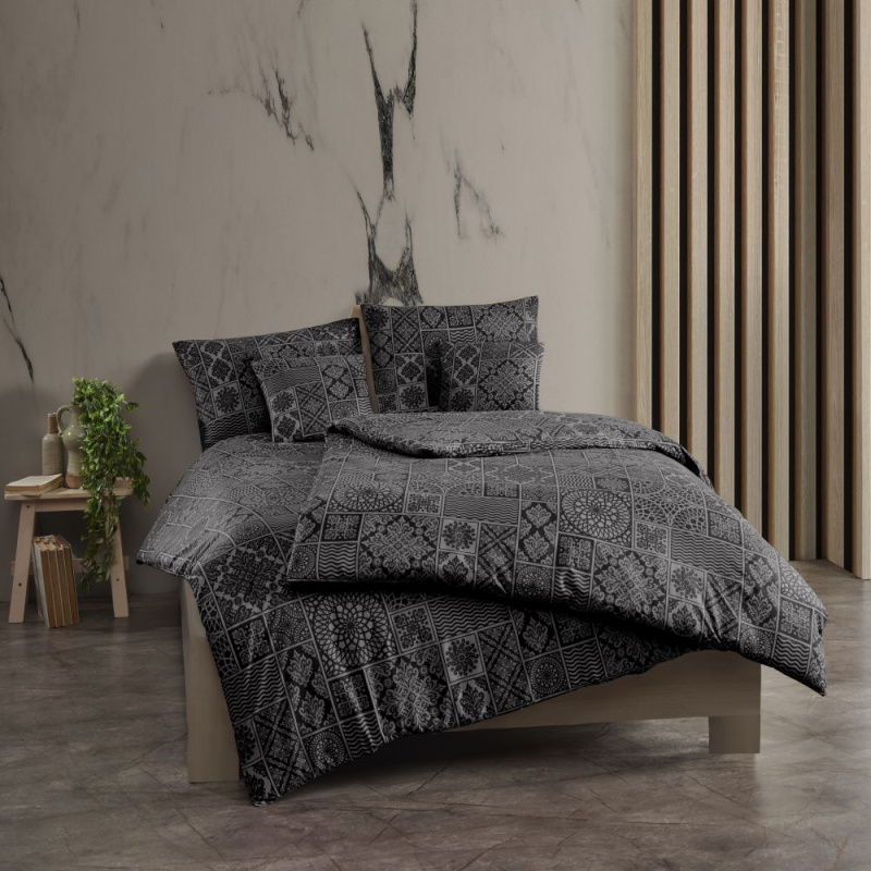 Kvalitex Prodloužené bavlněné povlečení renforcé 140x220, 70x90cm TOKYO černé