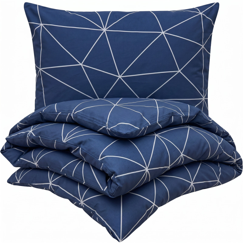 Kvalitex Bavlněné povlečení NORDIC COLLECTION 140x200, 70x90cm GRID modré