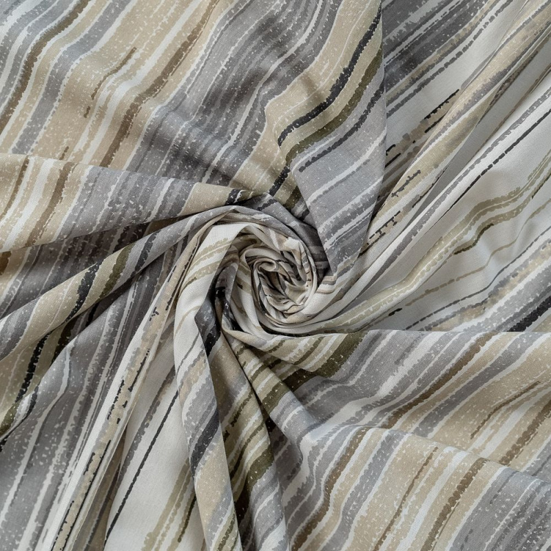 Kvalitex Bavlněné napínací prostěradlo 90x200cm proužek šedobéžový