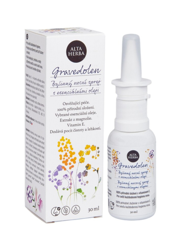 AltaHerba Gravedolen bylinný nosní sprej s esenciálními oleji 30 ml