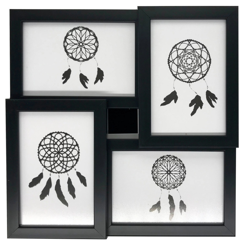 Bondecor Multirám pro 4 fotky, černý, 28 x 28 cm