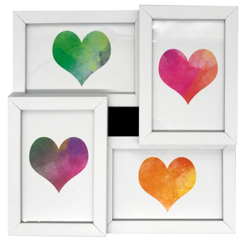 Bondecor Multirám pro 4 fotky, bílý, 28 x 28 cm