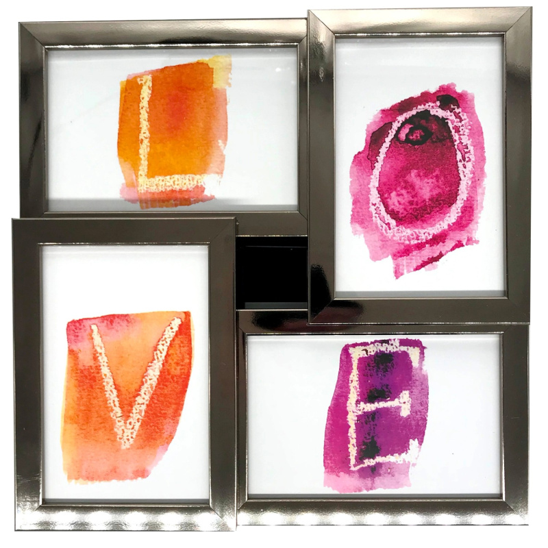 Bondecor Multirám pro 4 fotky, stříbrný, 28 x 28 cm