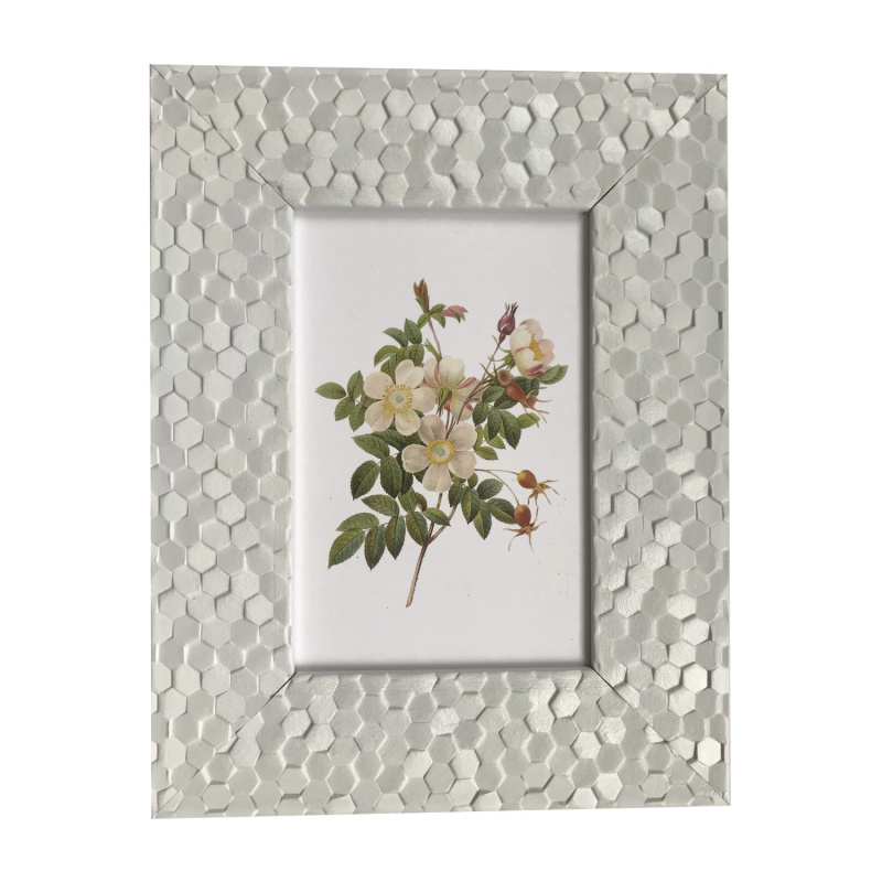 Bondecor Fotorámeček plastový strukturovaný, lišta 43/12 mm, bílý, 10 x 15 cm