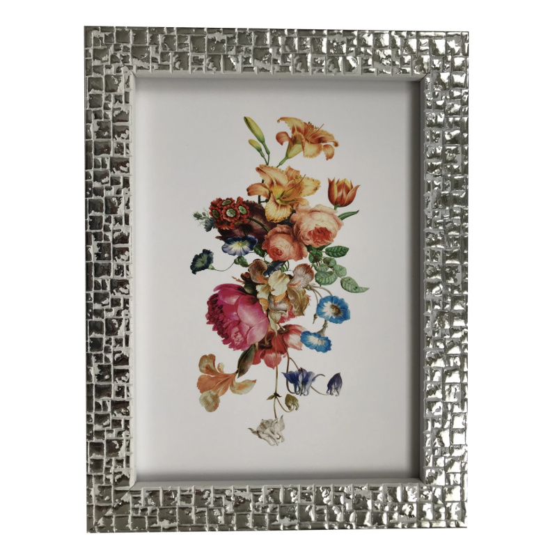 Bondecor Fotorámeček plastový strukturovaný, lišta 19/13 mm, stříbrný, 15 x 21cm