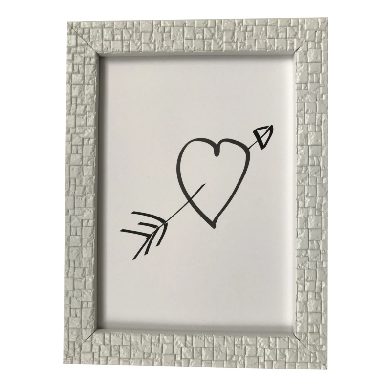 Bondecor Fotorámeček plastový strukturovaný, lišta 19/13 mm, bílý, 15 x 21 cm