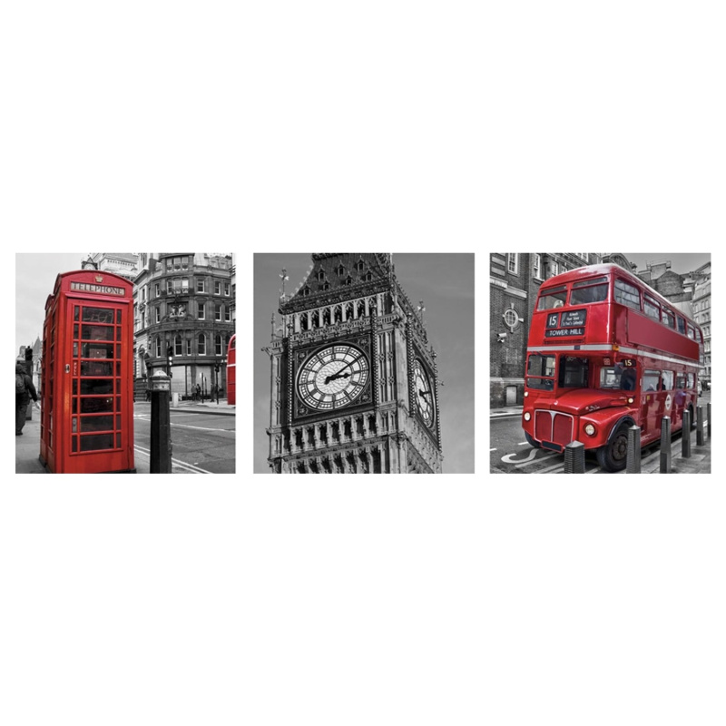 Bondecor 3dílná sada obrazů Londýn 30 x 90 cm