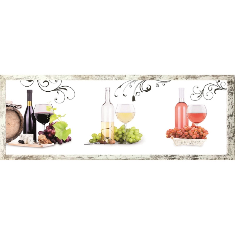 Bondecor Obraz, MDF rám, ZAOBR Víno 30 x 90 cm