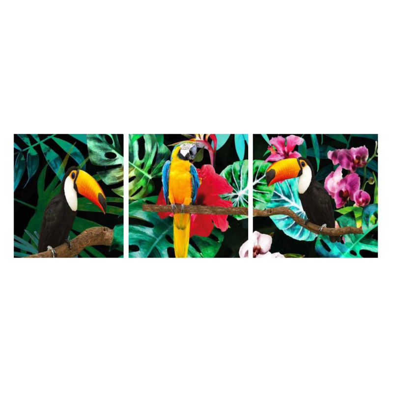 Bondecor 3dílná sada obrazů Jungle 30 x 90 cm