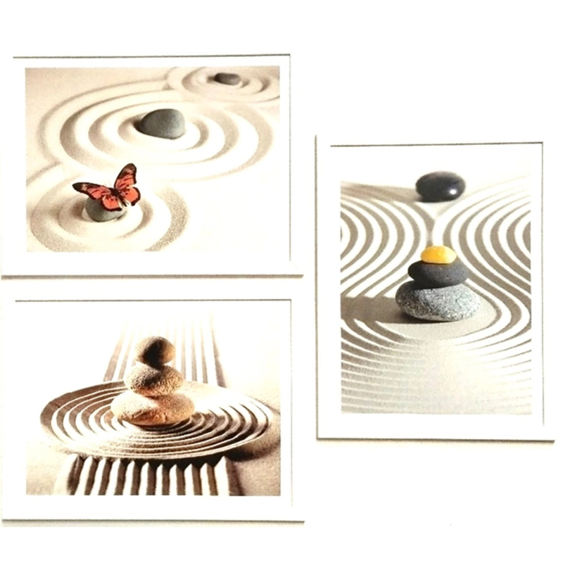 Bondecor Sada obrazů Stones 42 x 98 cm