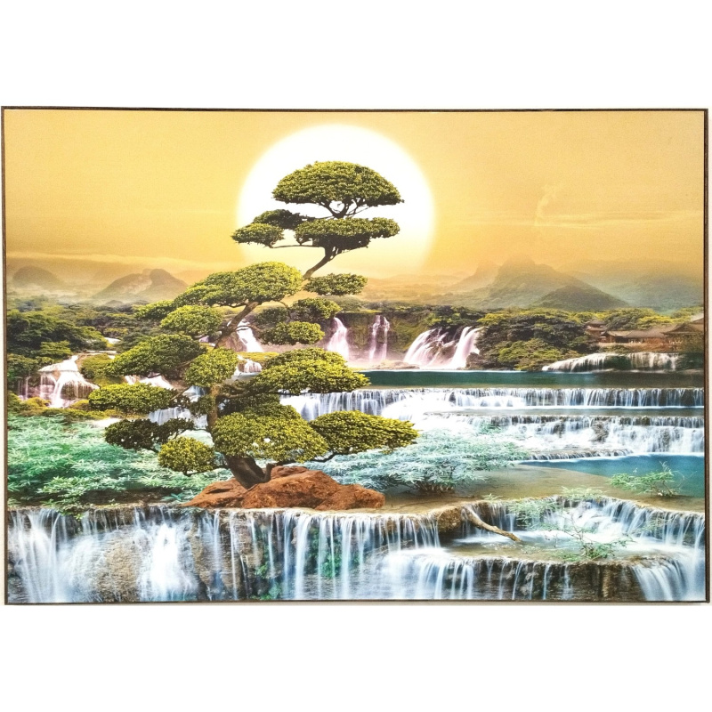 Bondecor Obraz, MDF rám, Put Frame Vodopád 70 x 100 cm