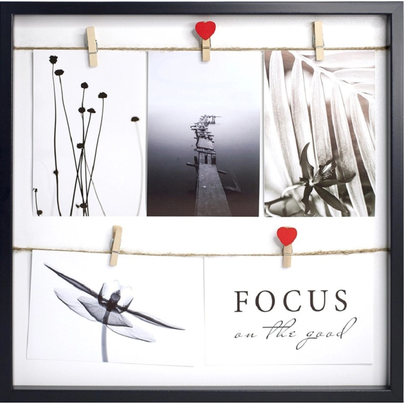 Bondecor Fotorámeček 5 plastový, černý 34 x 34 cm