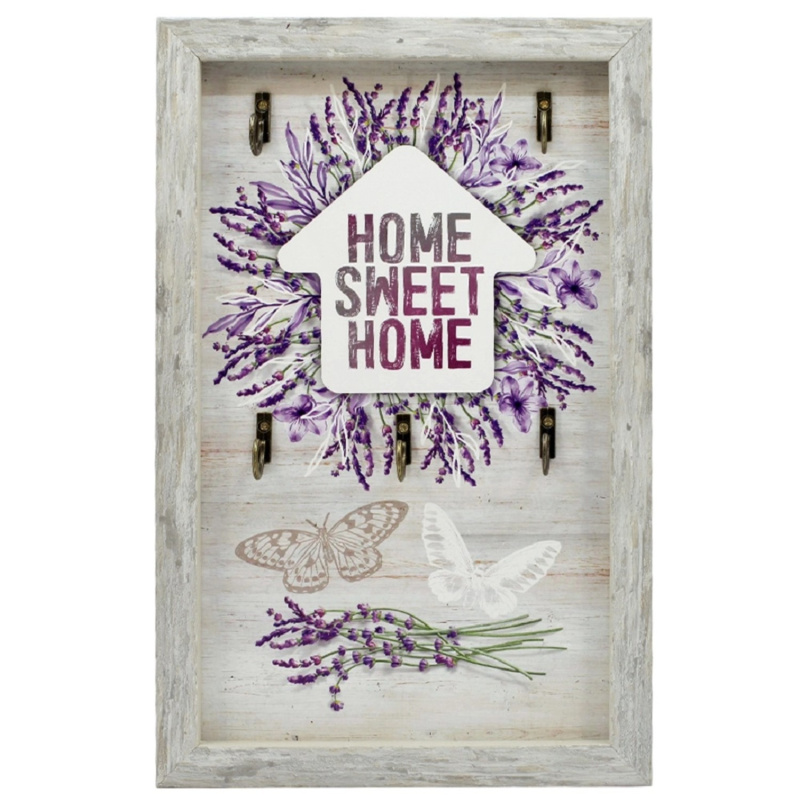 Bondecor Deska na klíče, Levandule, plastová, 20 x 30 cm