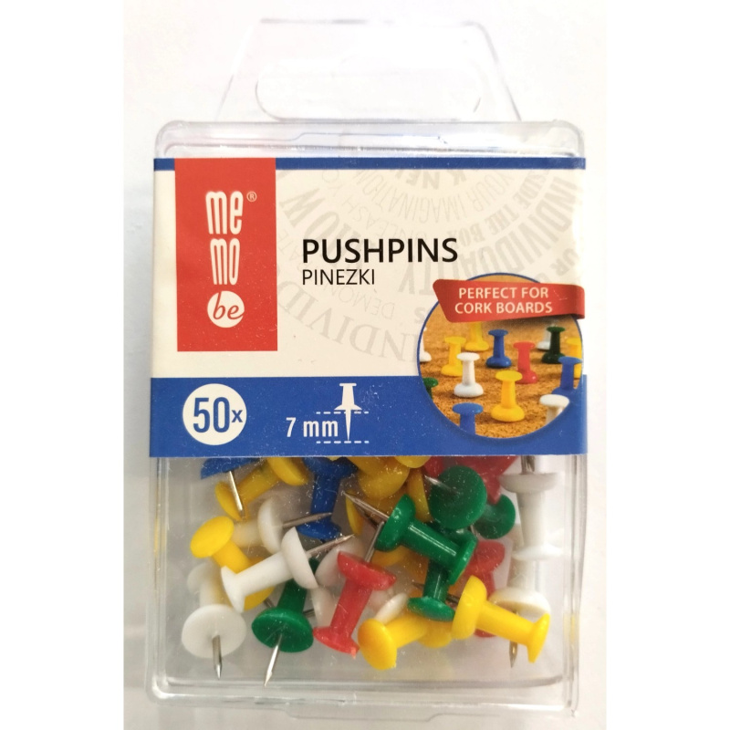 Bondecor Barevné připínáčky na tabuli, 50 ks