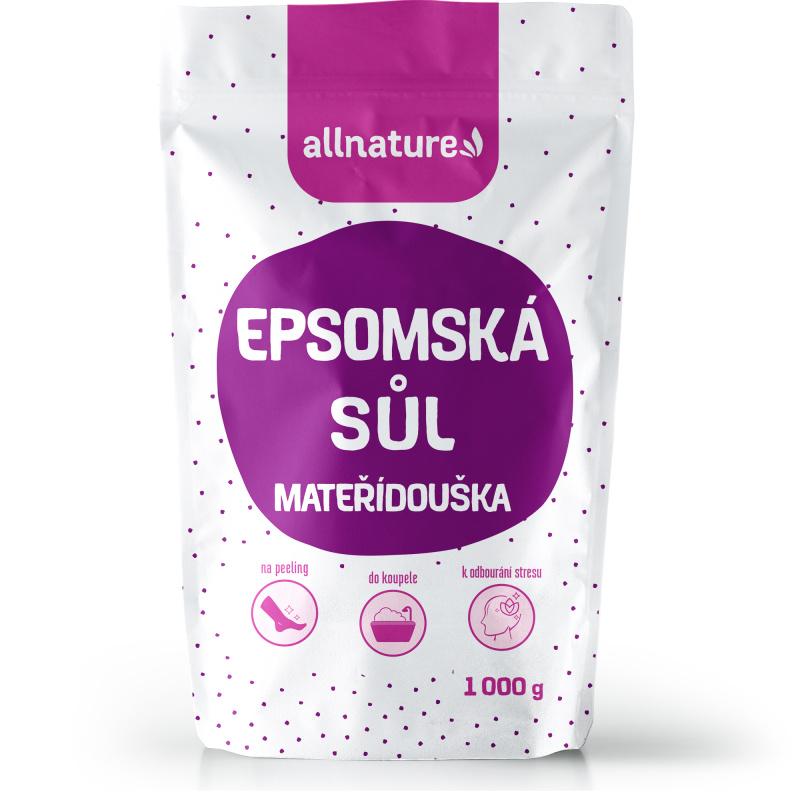 Allnature Epsomská sůl Mateřídouška sůl do koupele 1000 g