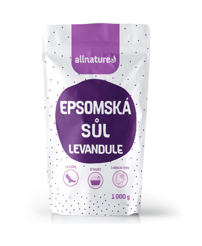 Allnature Epsomská sůl Levandule, 1000 g